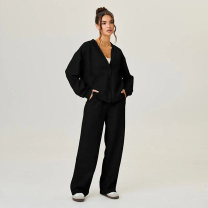 Women's Slouchy Solid Color Soft Two Piece Set