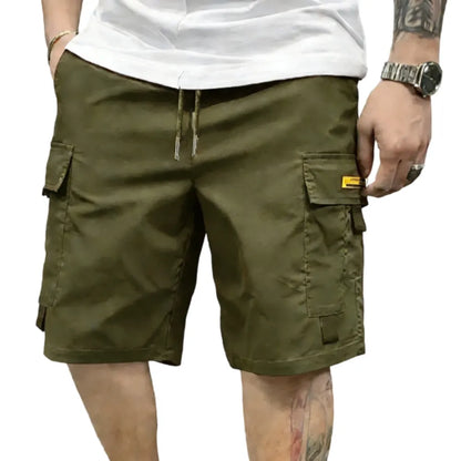 Street Style Three-Piece Set Men's Multi-Pocket Cargo Shorts