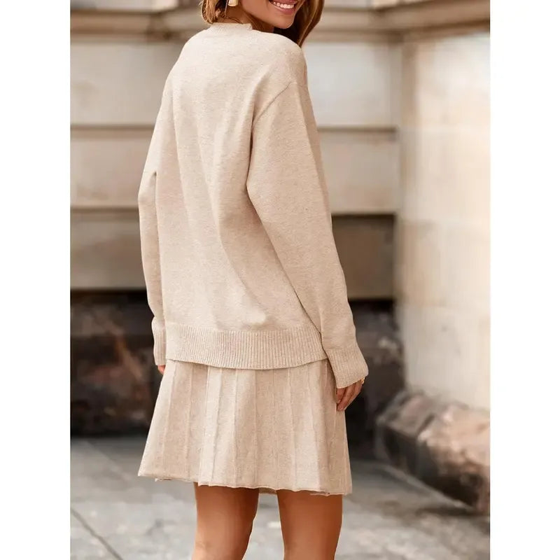 Women's 2 Piece Skirt Sets Pullover Sweater Sets