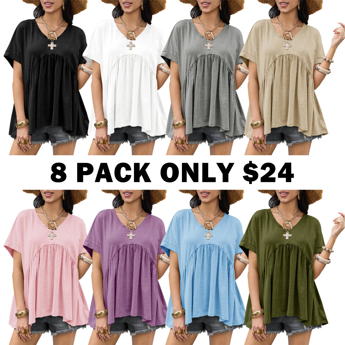 Women‘s Summer Peplum Tops