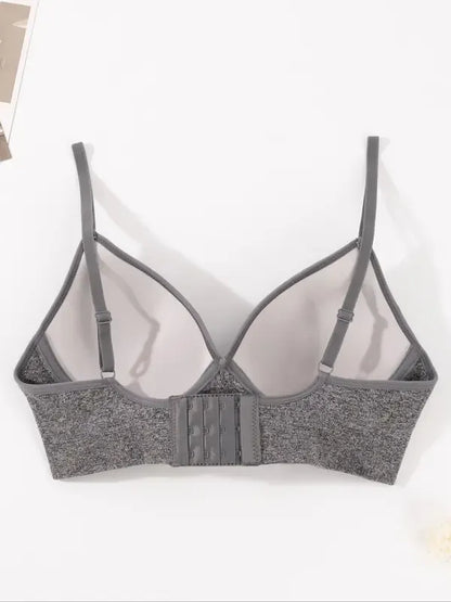 Women's Solid Color Push Up Wireless Bra