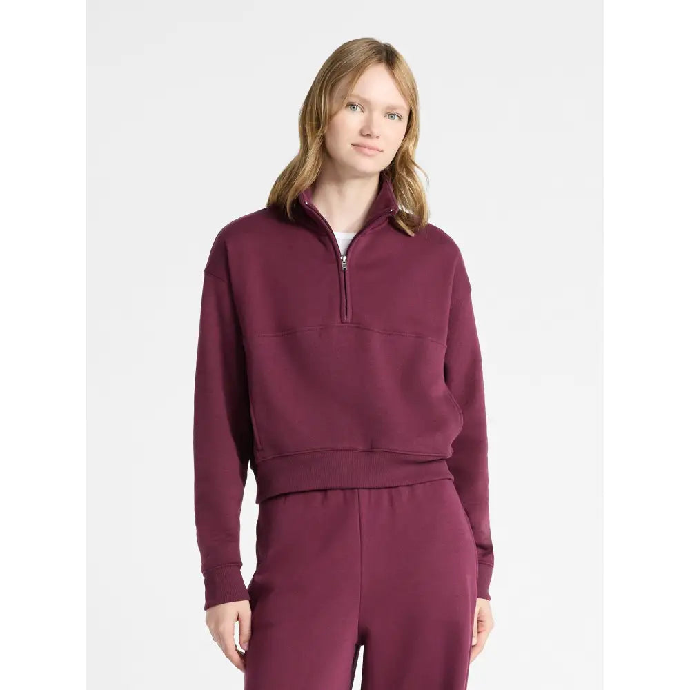 Fleece Half Zip Pullover & Cargo Wide-Leg Pants 2-Piece Set