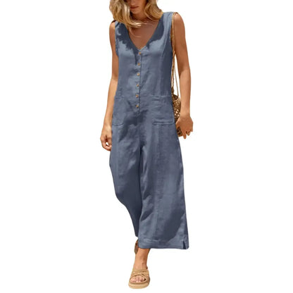 Women Button Down Jumpsuits