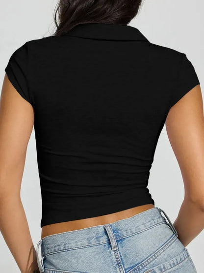 Slim-Fit Button Short Sleeve Polo Shirt