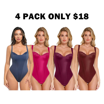 Basic Faux Leather Corset Top Supportive Shapewear