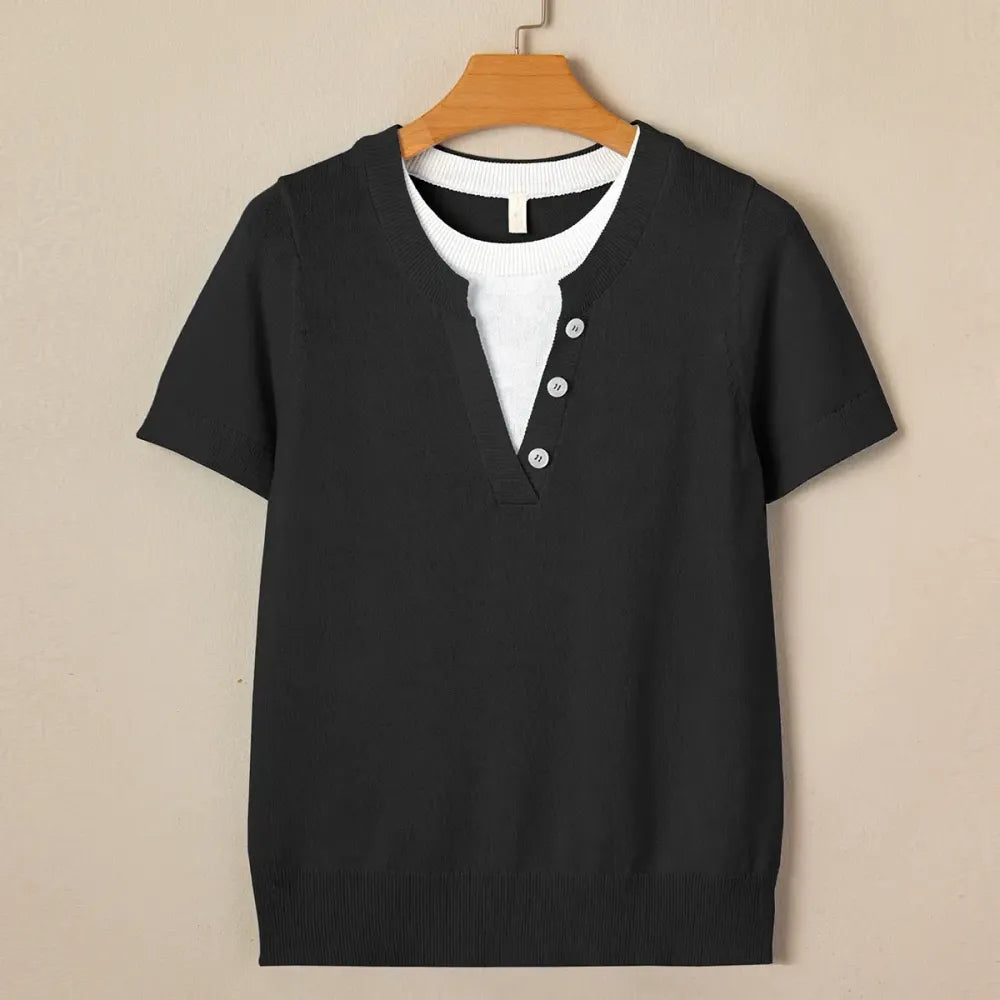 Women's Wool-Blend Casual Short Sleeve Knitwear