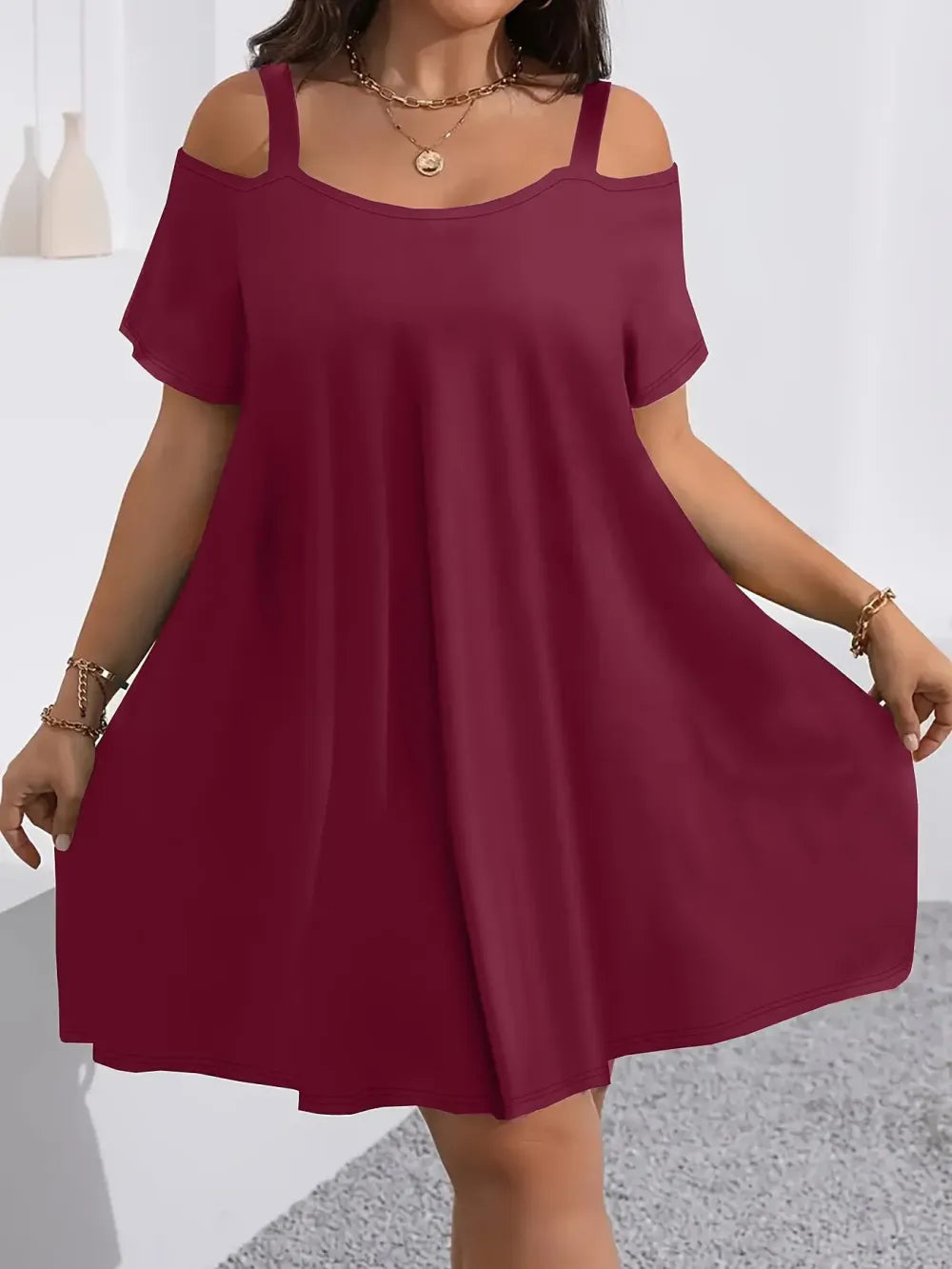 Plus Size Women's Casual Midi Dress
