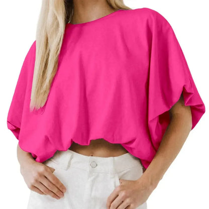 Women's Summer Crewneck Crop Tops