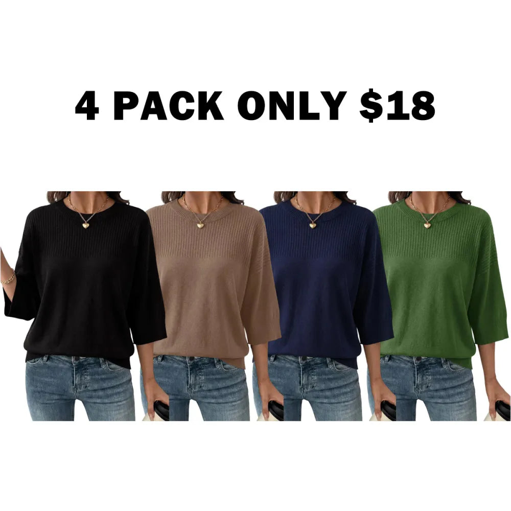 Women‘s Half Sleeve Casual Oversized Trendy Sweaters