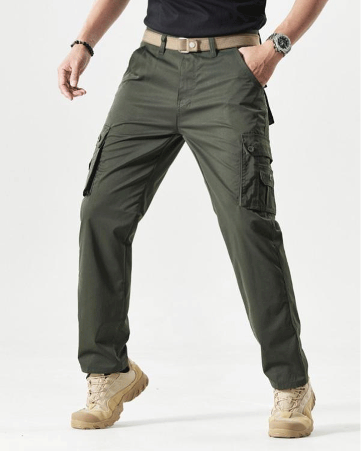 2026 Hot Sale-Men's Solid Color Patched Zipper Fly Cargo Pants