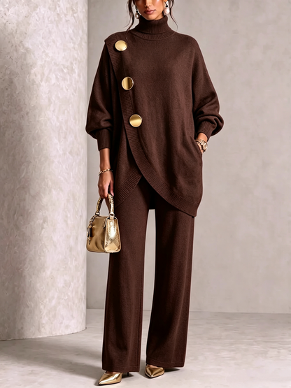 ⏰ LAST DAY SAVE 49% 💥 Elegant Knit Asymmetrical Button Set