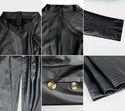 Women's Leather Split Dress