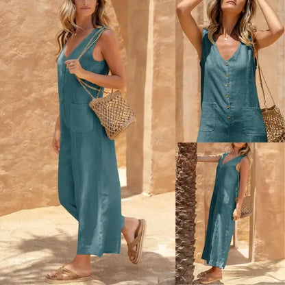 Women Button Down Jumpsuits