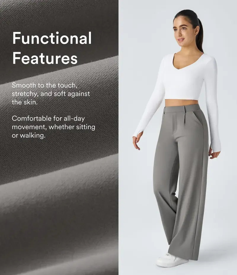 Flex DayStretch High Waisted Pocket Straight Leg Work Pants