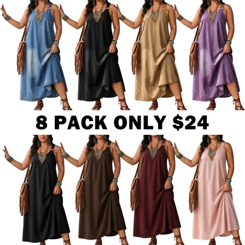 Women’s Sleeveless Denim Maxi Dress