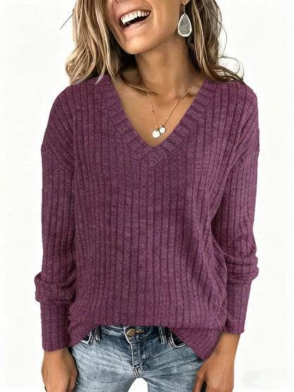 Plain Drop Shoulder V Neck Tee