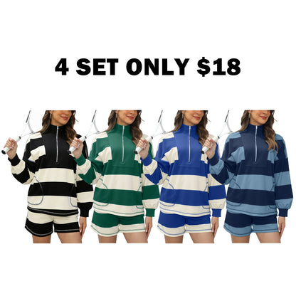 Women's Striped Lounge Set 2 Piece Set