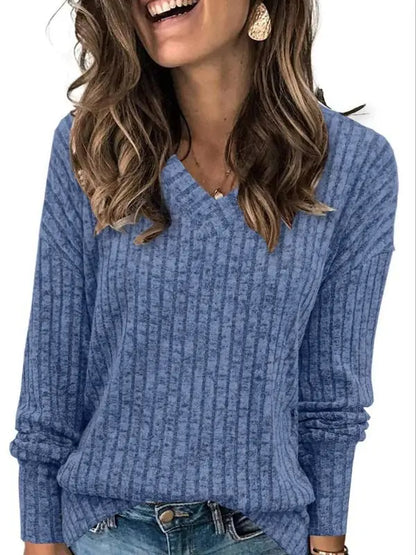 Plain Drop Shoulder V Neck Tee