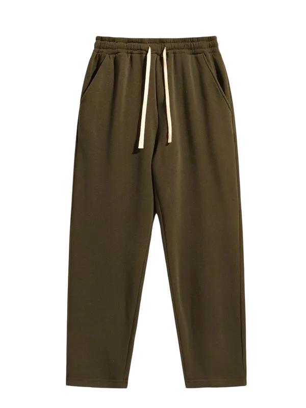 Men's Regular Fit Solid Drawstring Waist Sweatpants
