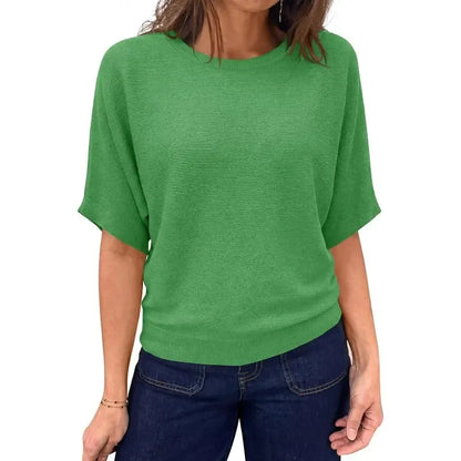 Boat Neck Lightweight Loose Fitting Knit Tops