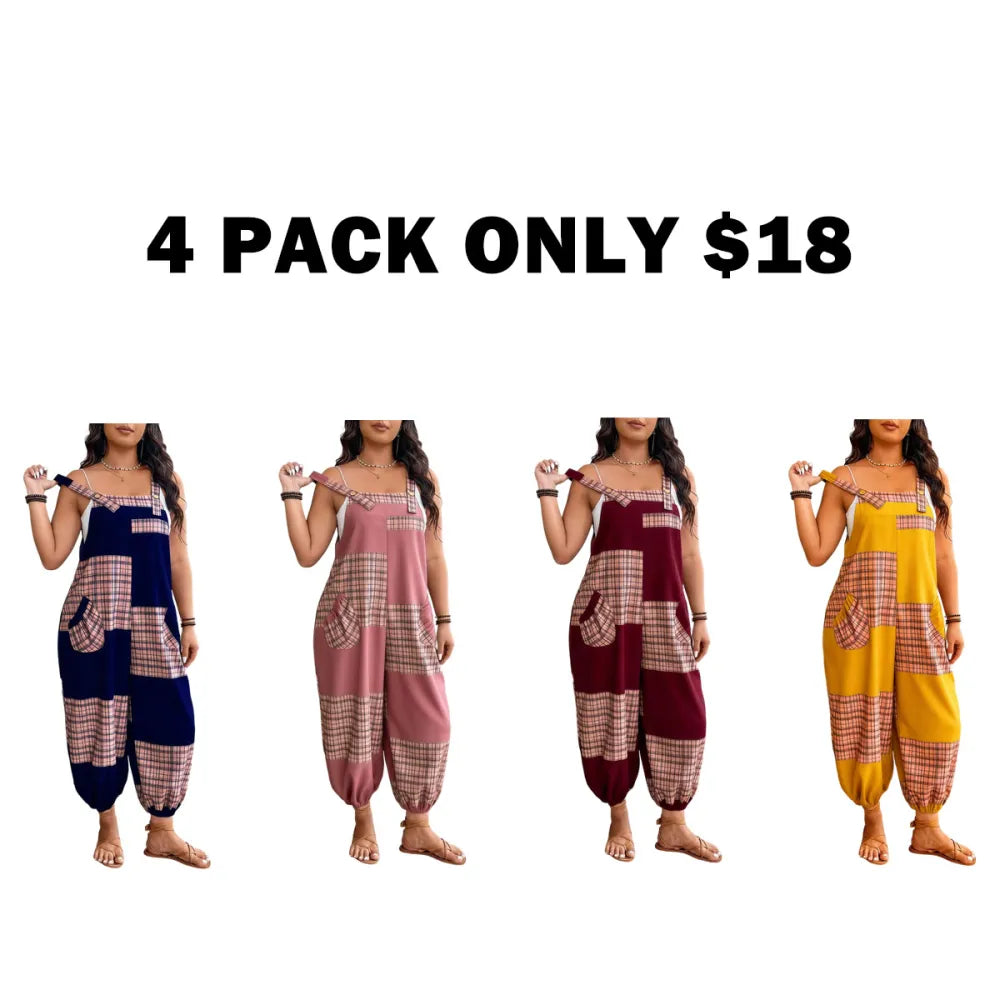 Plus Size Jumpsuit, Casual Comfy Sleeveless Jumpsuit