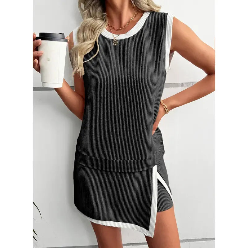 Women's Crewneck Ribbed 2-Piece Sets
