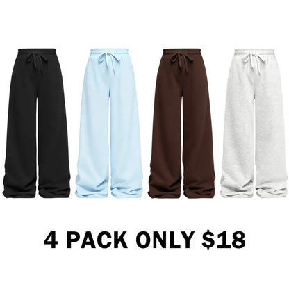 Solid Color Drawstring Pants