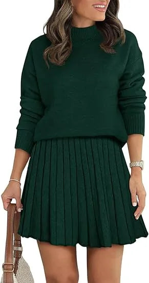 Women's 2 Piece Skirt Sets Pullover Sweater Sets