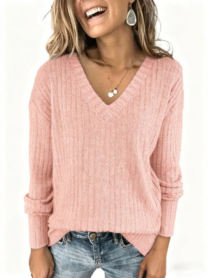 Plain Drop Shoulder V Neck Tee