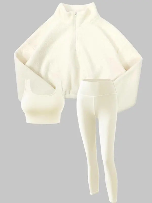 Women's Solid Thermal Lined Tracksuit Set