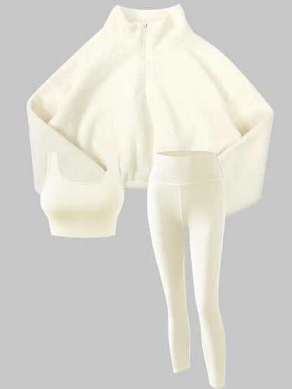 Women's Solid Thermal Lined Tracksuit Set