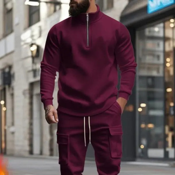 Men's Fleece Lined Zipper Work Pants Set