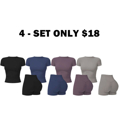2-Piece Boat Neck Open-Back Workout Set