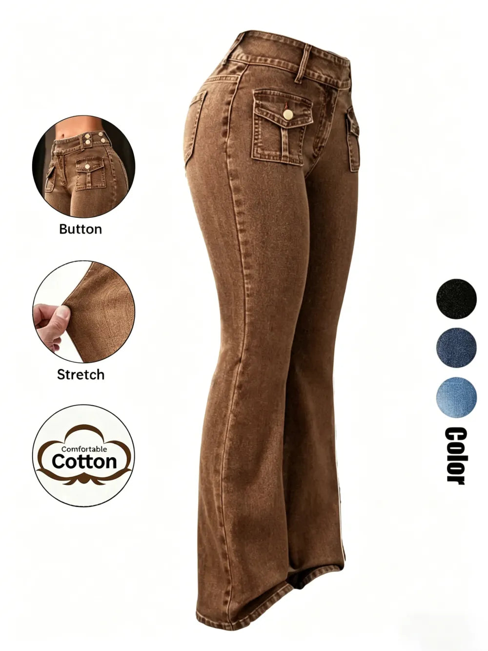 Women's Pocket Stretchy Jeans