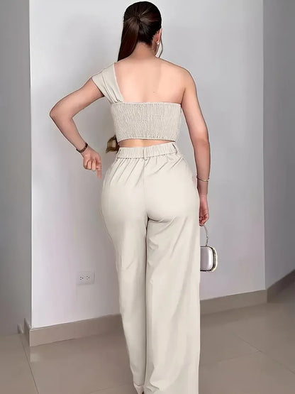 American Style Chic Off-Shoulder Floral Womenswear Set