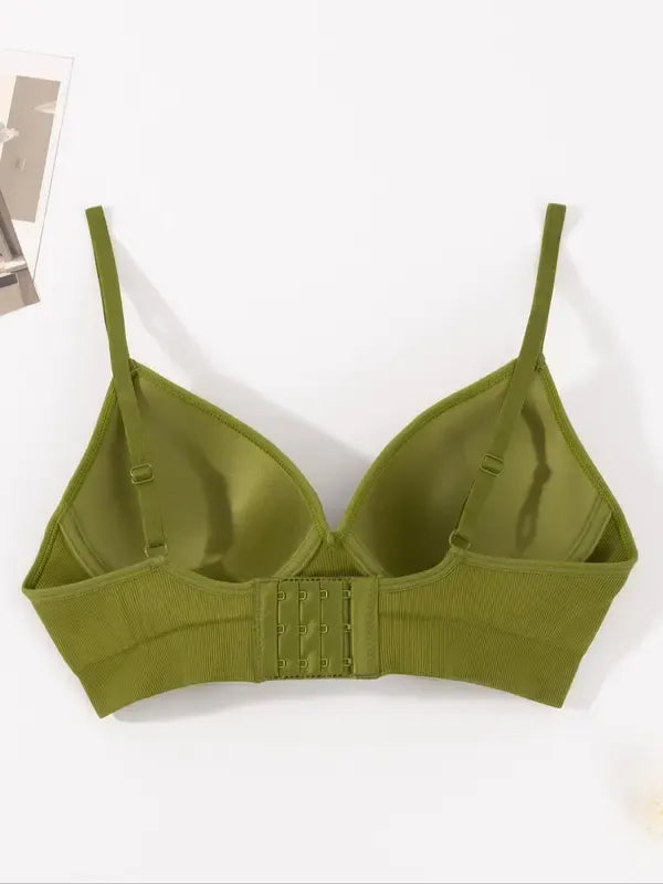 Women's Solid Color Push Up Wireless Bra