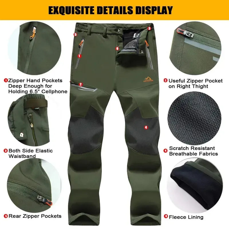 Men's Winter Fleece Lined Ski Snow Pants