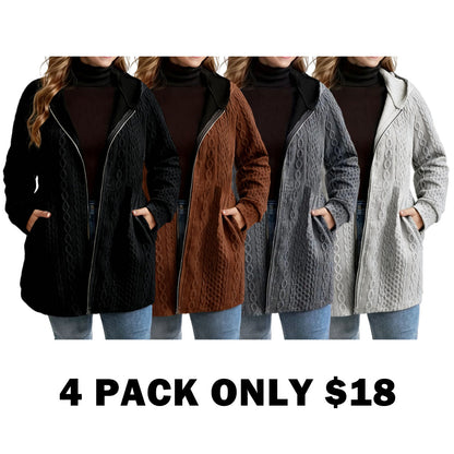 Women's Solid Color Pocket Coat