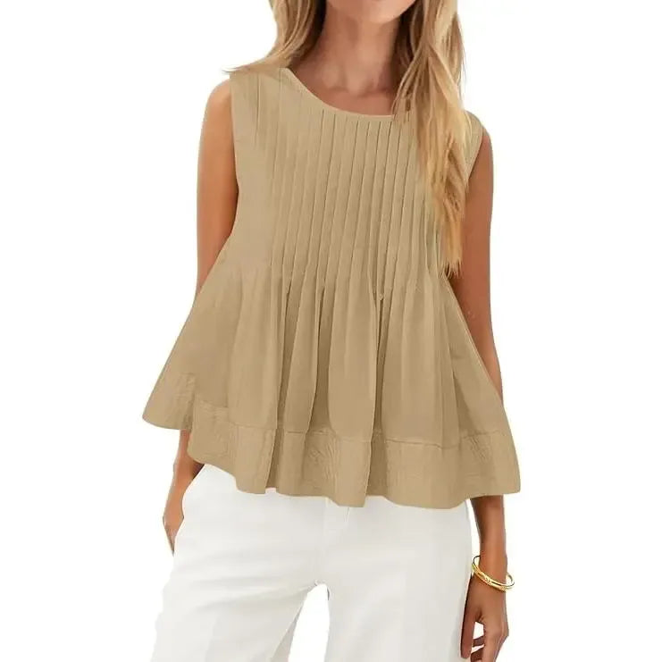 Women’s Pleated Babydoll Tank Tops