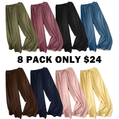 Women's Solid Color Wide Leg Pants