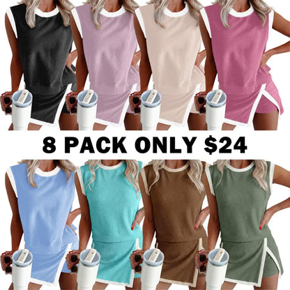 Women's Crewneck Ribbed 2-Piece Sets