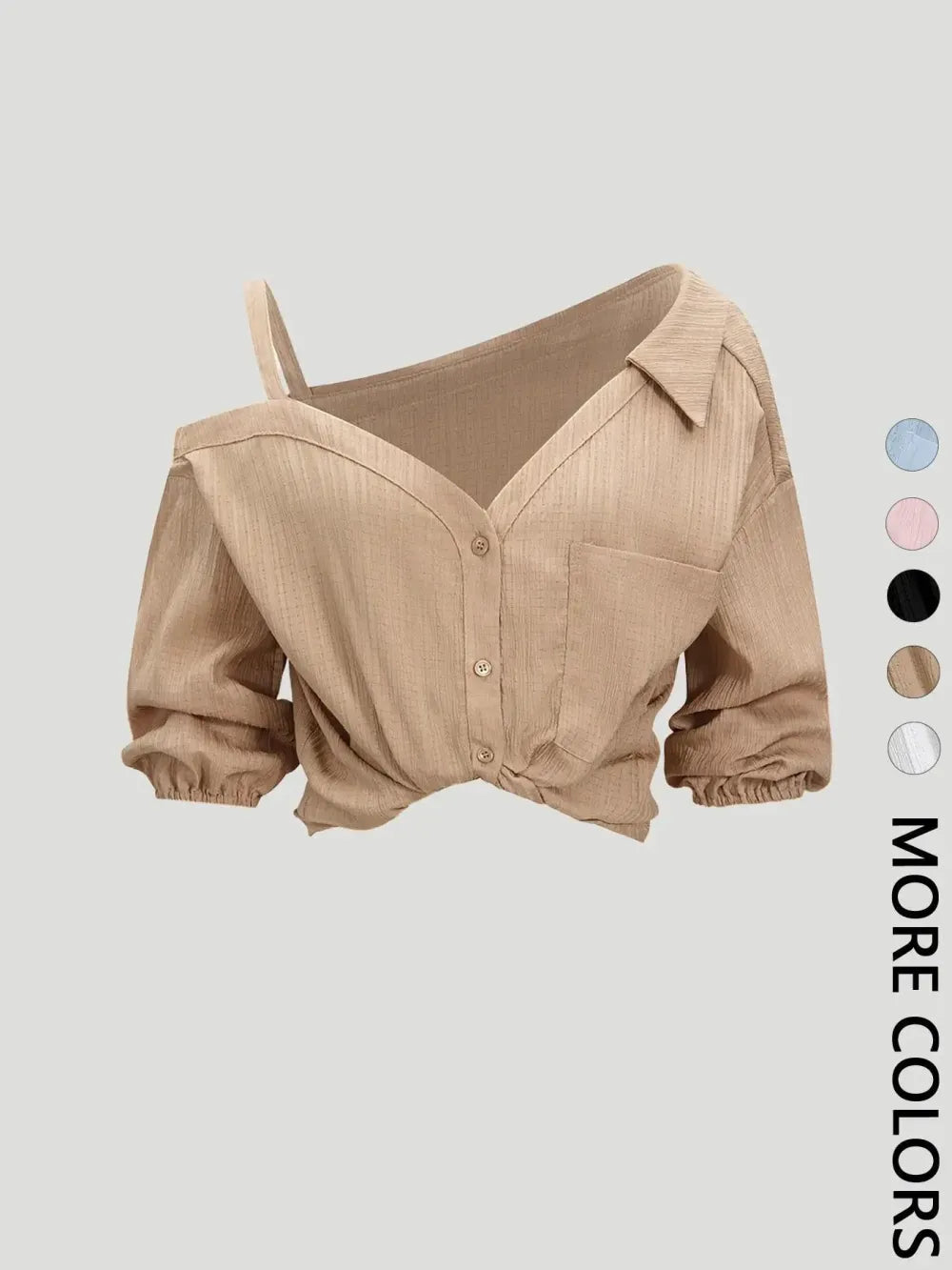 Women's Asymmetric Neckline Cold Shoulder Blouse