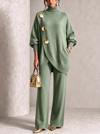 ⏰ LAST DAY SAVE 49% 💥 Elegant Knit Asymmetrical Button Set