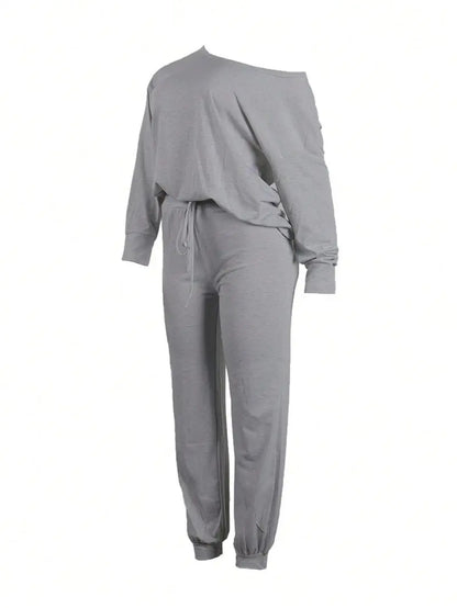 One Shoulder Two-Piece Set