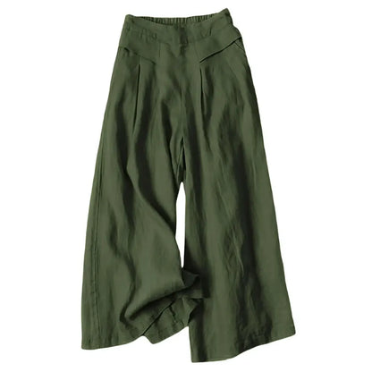 Women's Cotton Linen Culottes Pants