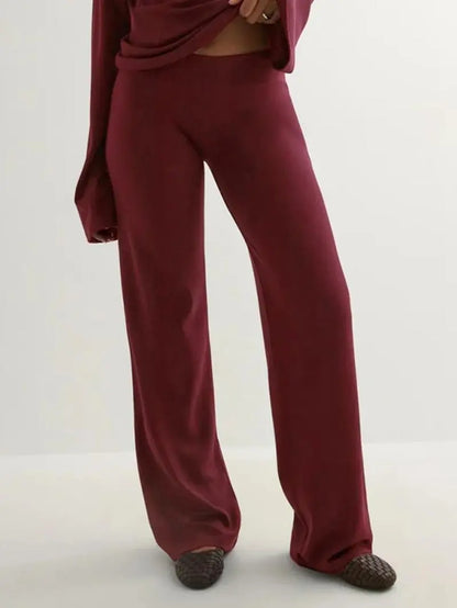 Long Sleeve Top & Straight Leg Pants Set