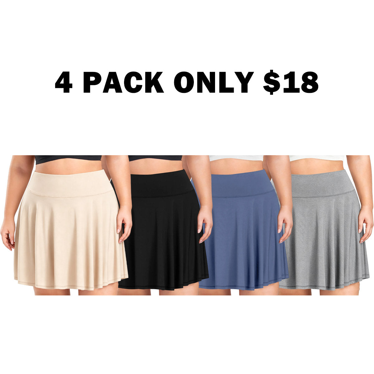 【Plus Size】 Pleated Tennis Skirt with Shorts