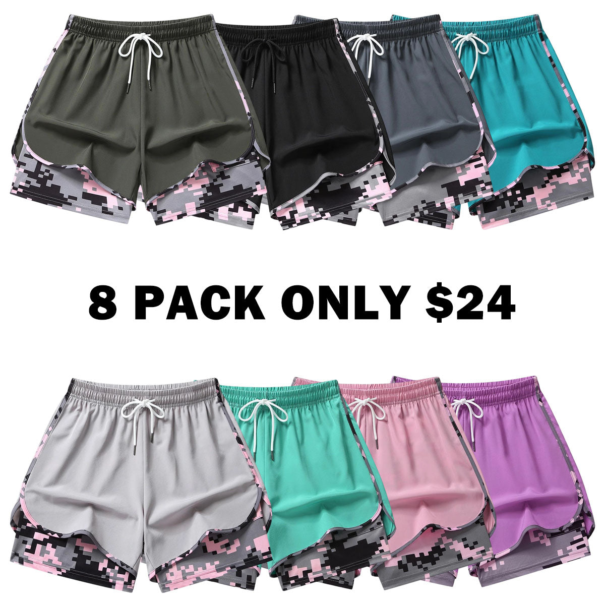 women’s casual athletic shorts with built-in liner