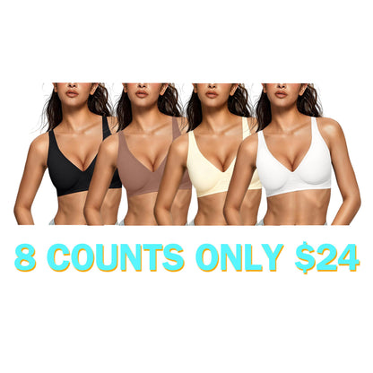 Women Wireless Seamless Bras Deep V No Underwire Push Up Bras