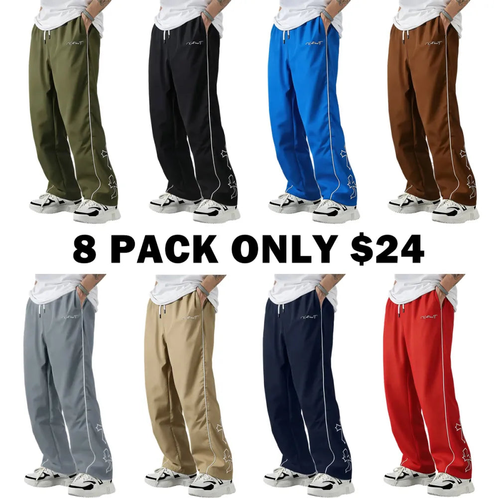 Men's Athletic Pants with White Side Stripes